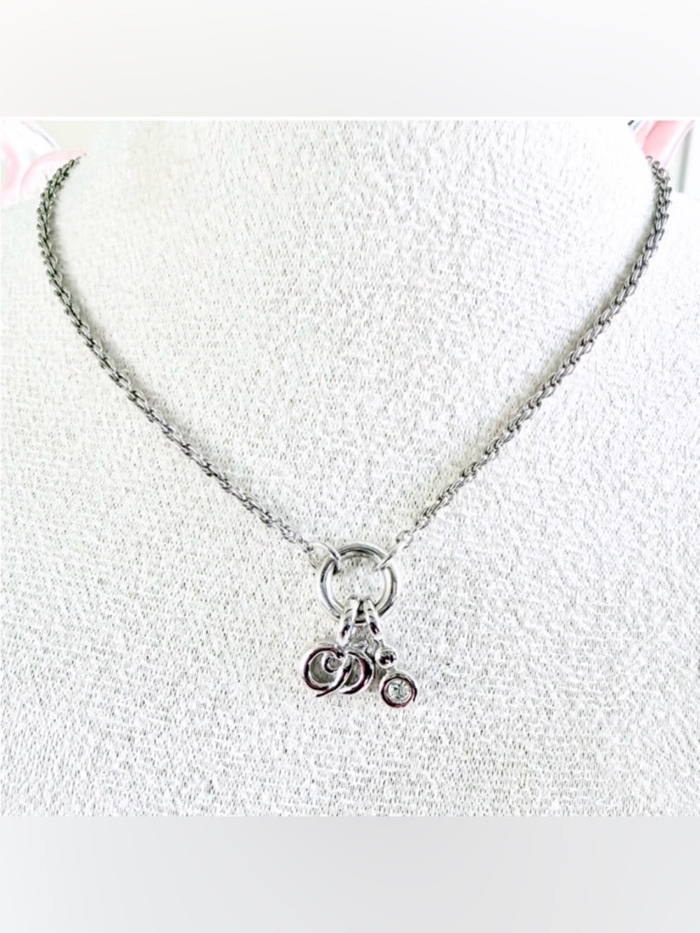 Dior Vintage Silver Charm Necklace
